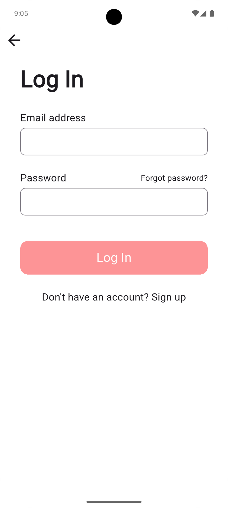 login page